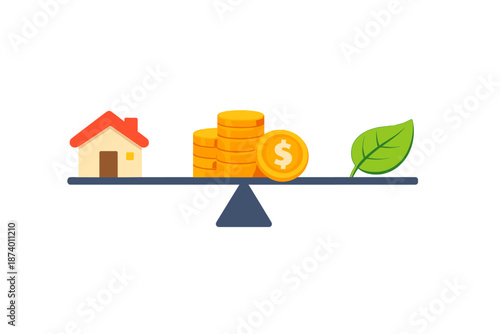 Balance between home, money, and nature