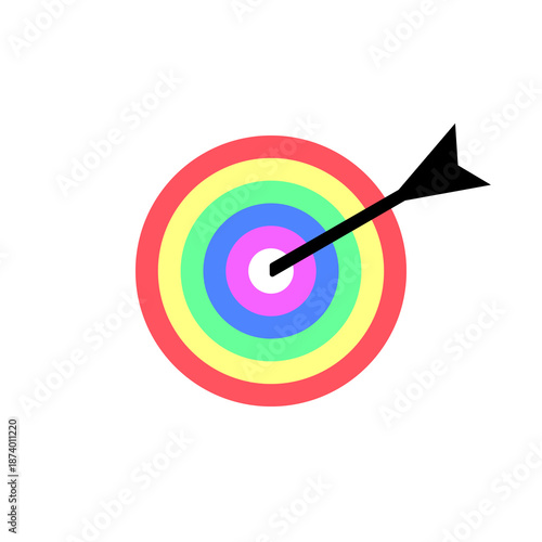 Target icon isolated on a white background, clean minimalist style suitable for goal, focus, accuracy, success, and business strategy design concepts.