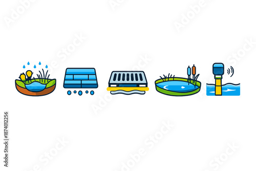 Ecological water management icons