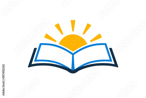 Open Book with Sun Rising Above