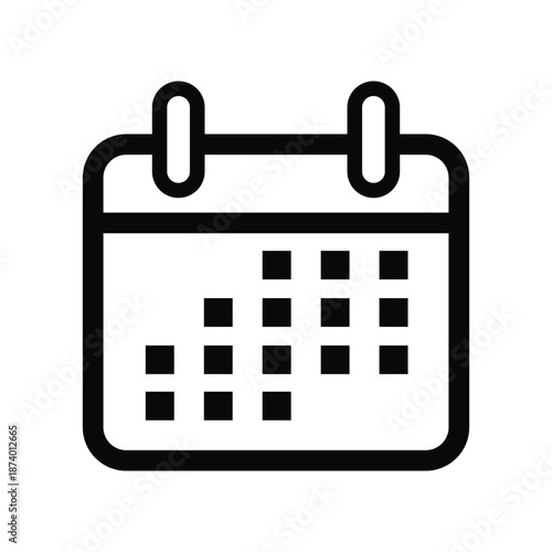 Vector illustration of a desktop calendar icon featuring a paper page design to organize business appointments and daily event reminders for any month or year