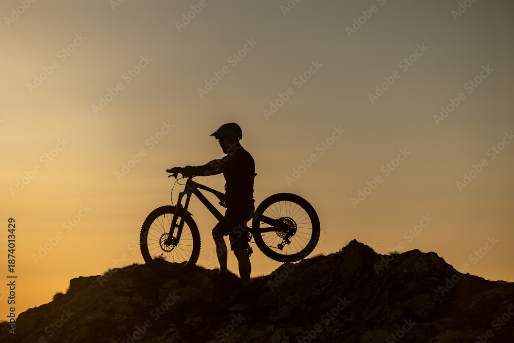 Fototapeta premium MTB-Fahrer in den Alpen