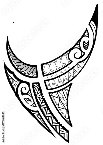 Polynesian Inspired Abstract Black Ink Tattoo Art