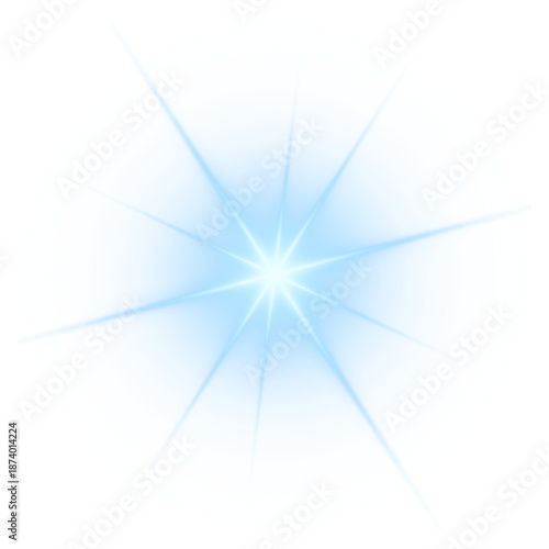 Blue starlight sparkle with clean glow and soft rays. The abstract light feels refined and modern. Suitable for elegant branding design. PNG