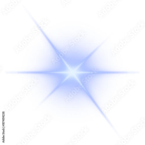 Foto Blue starlight flare with neon glow and sharp radiant beams