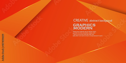 Abstract colorful orange background with overlap triangle shapes shadow texture pattern element concept design. Simple and elegant banner style. design modern. background simple.