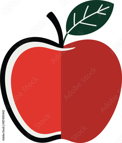 Red and green apple vector illustration clipart design fruit healthy food