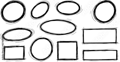 Abstract Hand-Drawn Note and Highlighter Vector