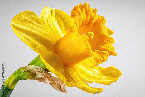 Close Up Yellow Narcissus Flower
