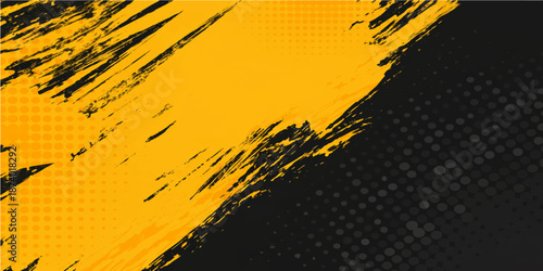 Vibrant abstract grunge background vector illustration featuring a vintage textured paint design with orange and yellow summer tones on an old wall pattern backdrop