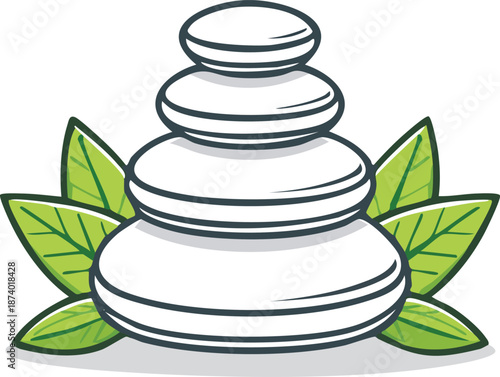  Line icon of stacked stones, zen and calm concept