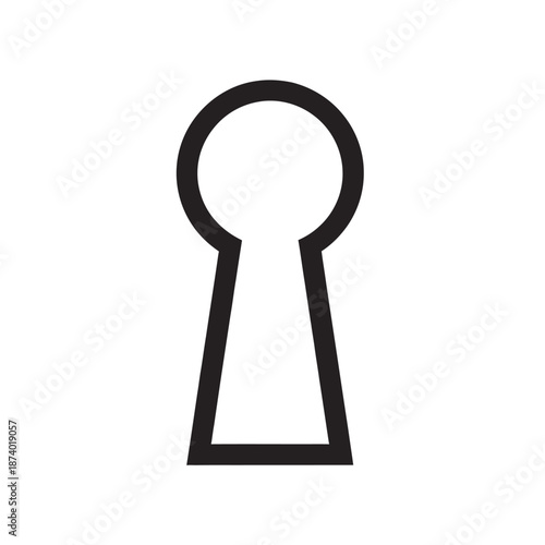 Simple keyhole illustration on white background for security concepts.