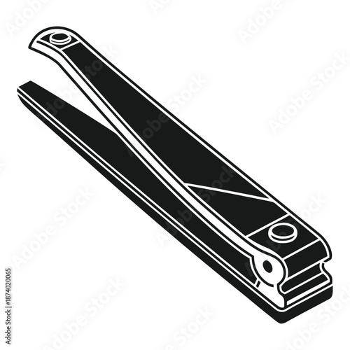 Black Silhouette of Nail Clippers