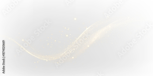 Schilderij op canvas Flowing golden light on a transparent background with smooth curves and sparkles