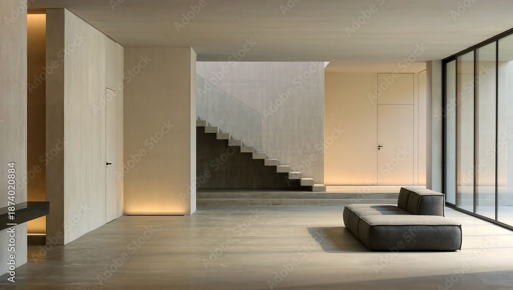Fototapeta premium Elegant modern interior with minimalist design and natural light