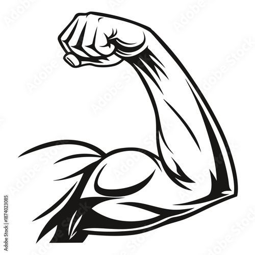 Stylized Flexed Bicep Arm Illustration muscle strength