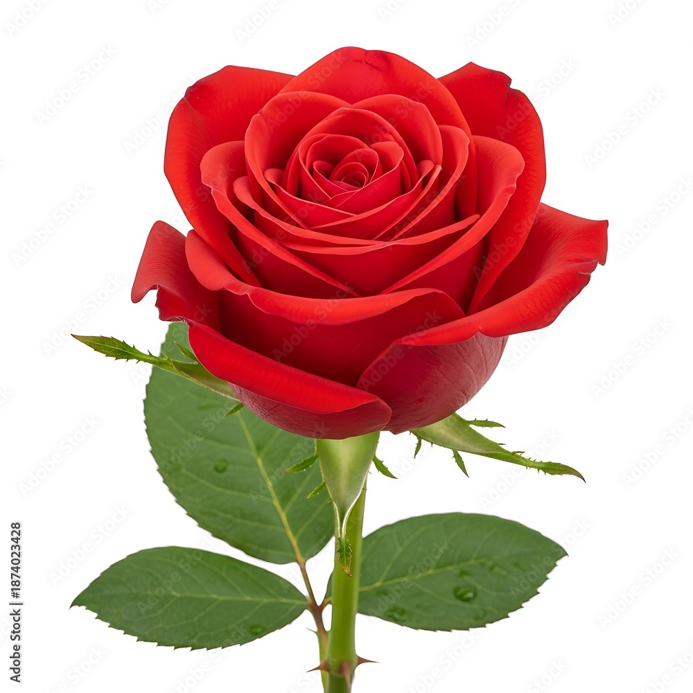 Naklejka premium Single red rose
