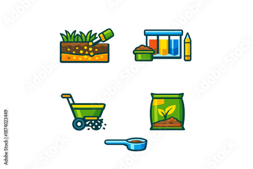 Fertilizer and Gardening Icons