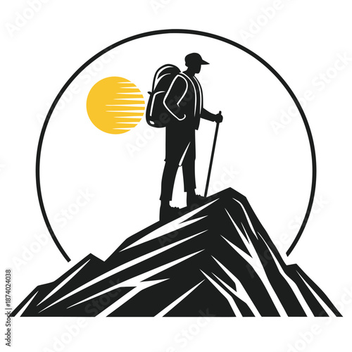 Mountain Summit Exploration Silhouette