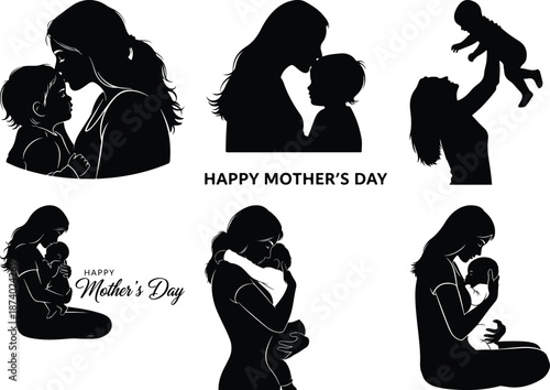 Mother's day silhouette collage