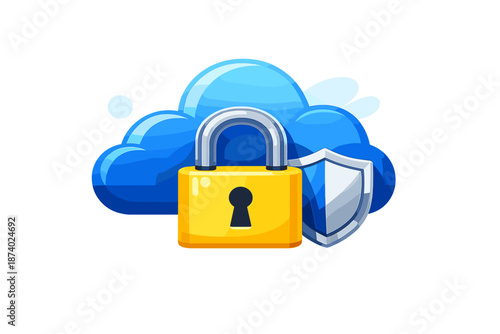 Cloud Security Lock and Shield