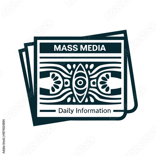 Mass Media Daily Information Newspaper Icon Vector Design