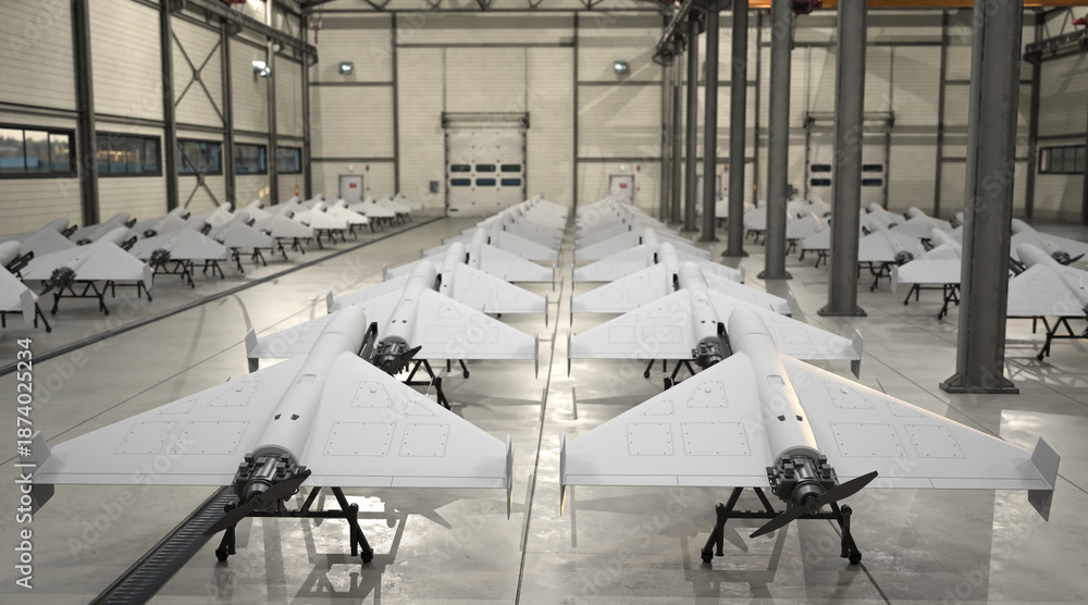 Obraz premium Long-range strike drone factory