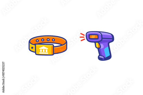 Wristband and Barcode Scanner Icons