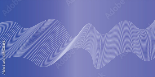 A minimalist background emphasizing simplicity yet charming with white wavy lines flowing against a blue gradient background.