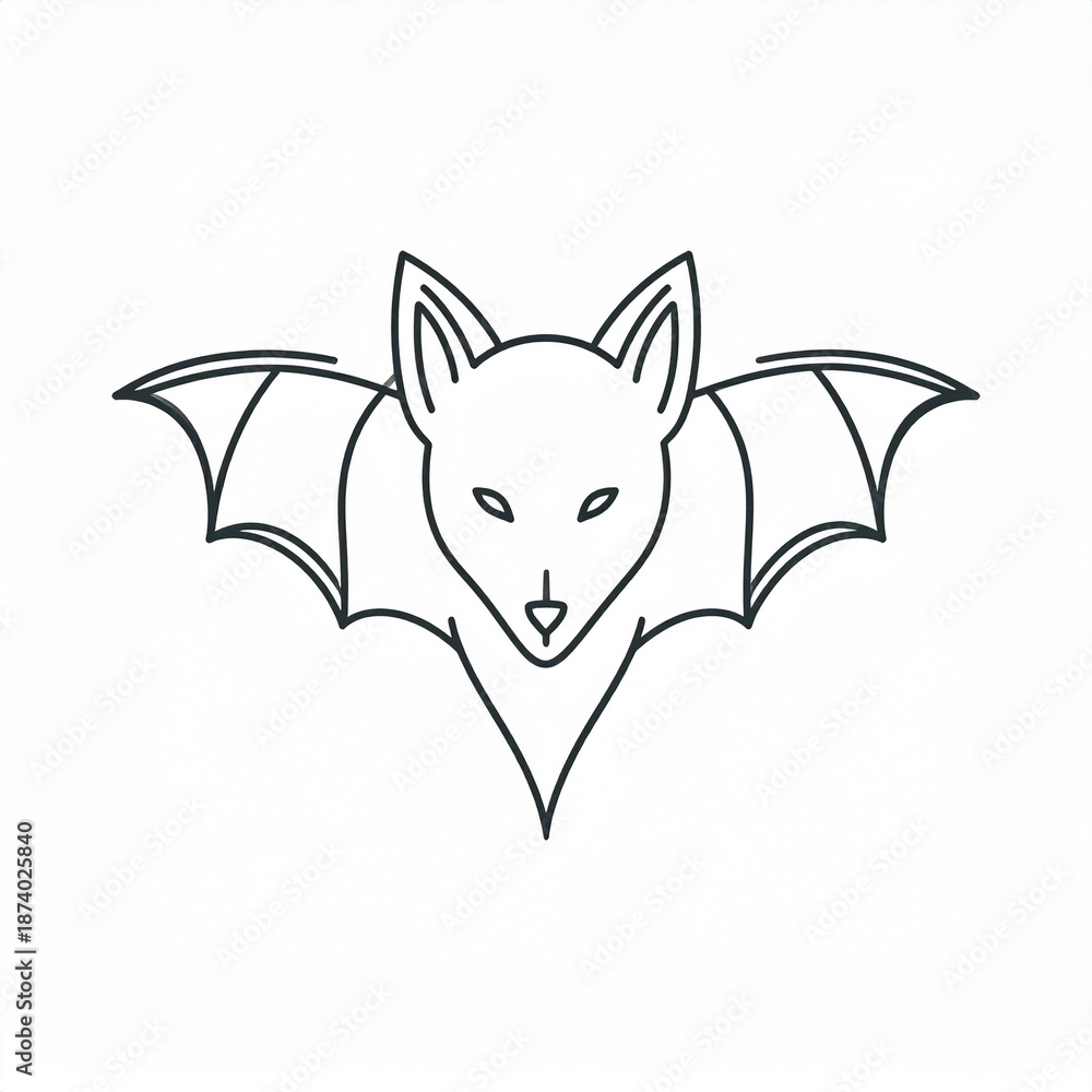 Obraz premium Minimalist Fox Head Silhouette Icon Vector Art Black White Line Drawing Animal Logo Design