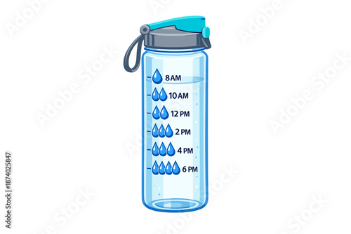 Water Bottle With Time Markers for Hydration