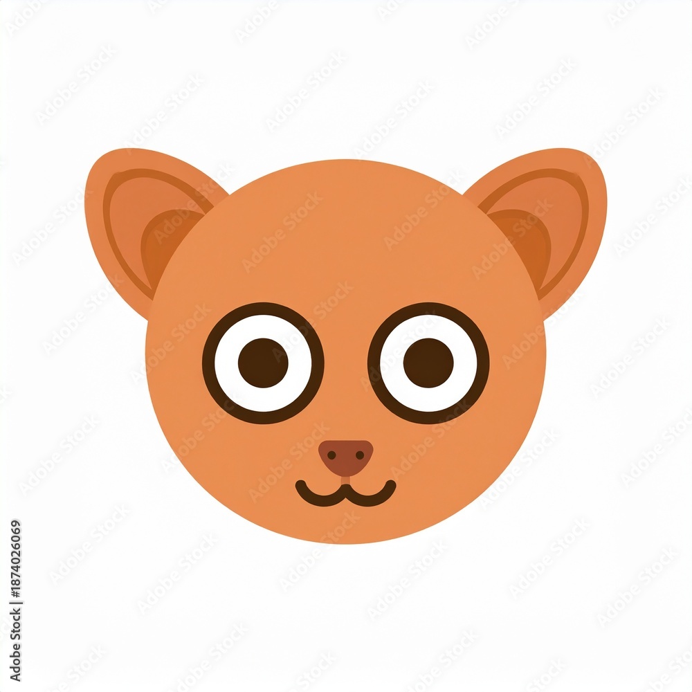 Fototapeta premium Cute Cartoon Fox Face Emoji Isolated on White Background for Kids Design