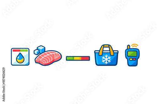 Cooling down process icons