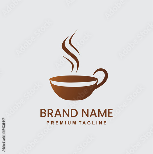 Circular vintage badge with a coffee bean center.