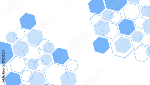Abstract blue hexagon shape for frame illustration design