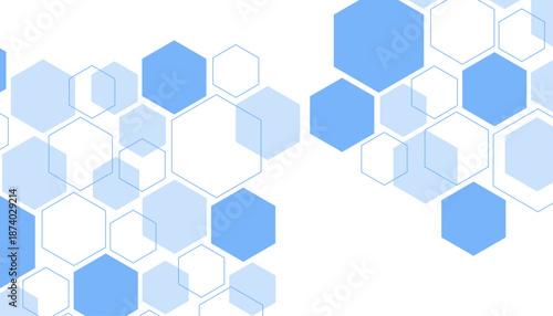 Abstract blue hexagon shape for frame illustration design