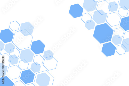 Abstract blue hexagon shape for frame illustration design