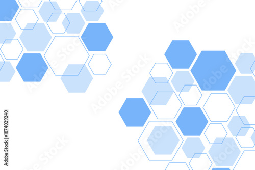 Abstract blue hexagon shape for frame illustration design