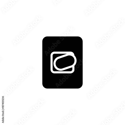 A simple black icon representing a SIM card slot on a mobile device.