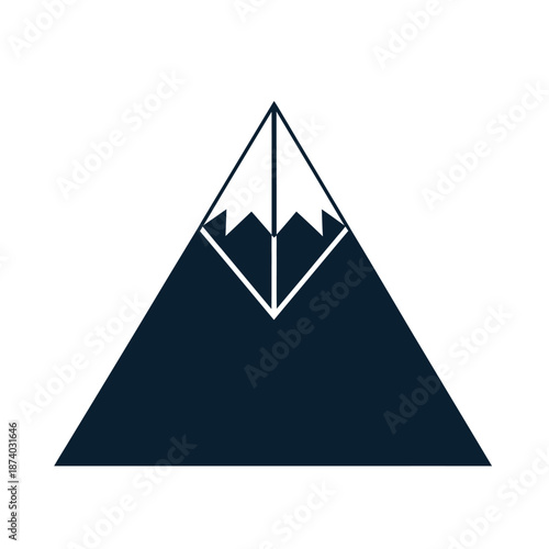 Abstract geometric mountain peak logo design with sharp edges and a dark blue base.