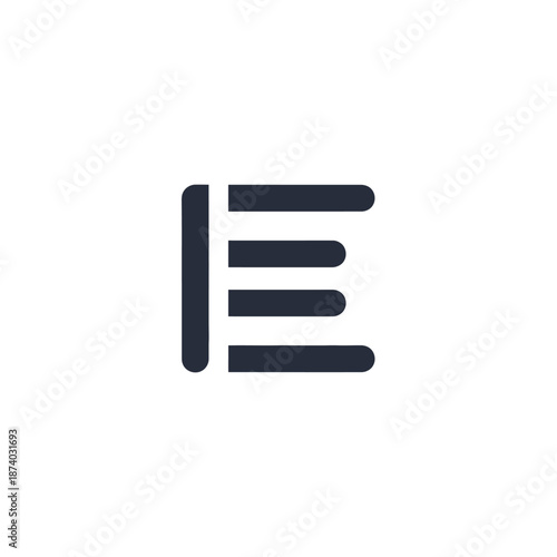 A simple, clean, and modern icon representing text alignment, specifically left alignment, on a white background.