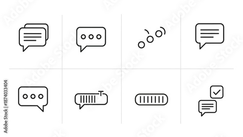 Collection of Simple Line Chat Bubbles.