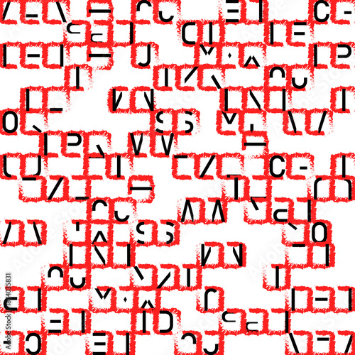 Broken Alpha Seamless Pattern for Print