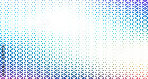 Abstract halftone Triangular background. Monochrome Triangles grunge pattern. Disappearing pattern. Creative Triangular multi size pattern .