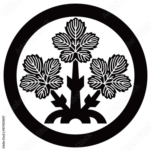 家紋です。諏訪梶の葉といいます。