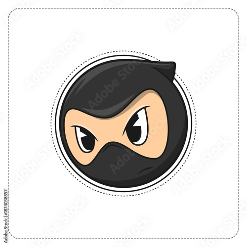 Ninja Head Mascot Logo Illustration Design