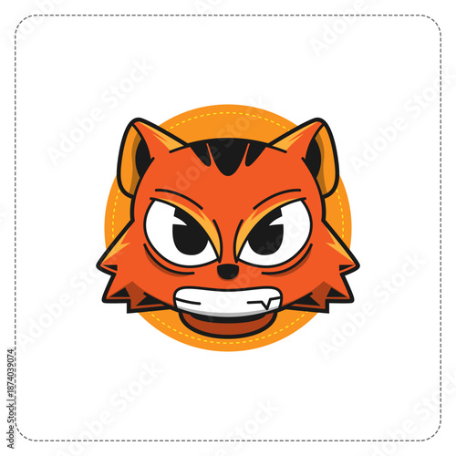 Pet Shop Logo Stray Cat Head Mascot
