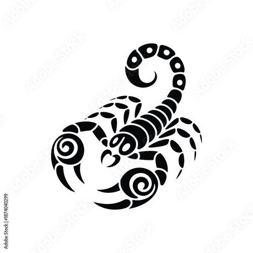 Tribal Scorpion Silhouette Vector Design