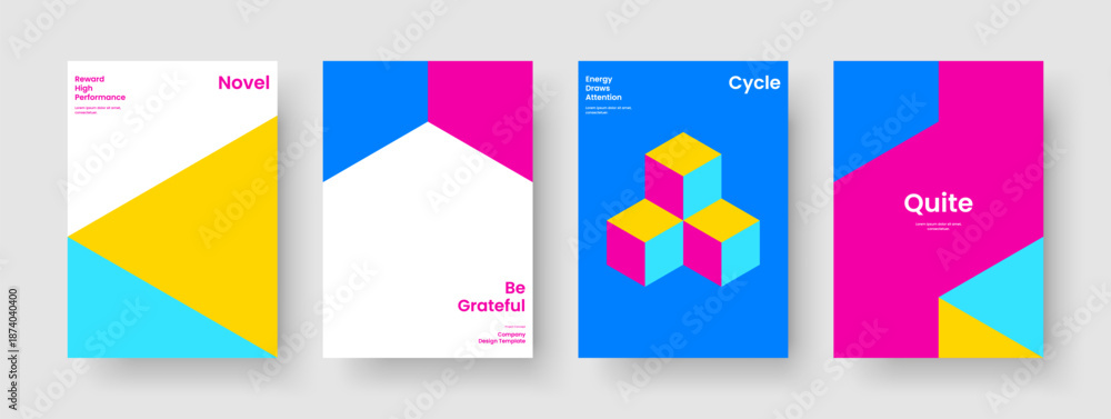 Naklejka premium Modern Book Cover Design. Geometric Brochure Layout. Isolated Flyer Template. Banner. Poster. Background. Report. Business Presentation. Catalog. Handbill. Notebook. Journal. Newsletter. Magazine