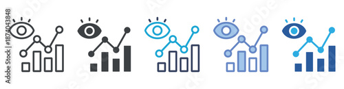 Predictive Analytics icon set multiple style collection